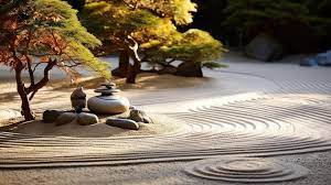 Premium Photo A Zen Garden With Rocks