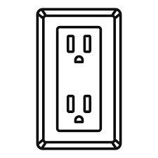 Double Type B Power Socket Icon Outline