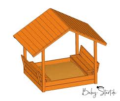 Sandbox With Bench Roof And Cover Diy