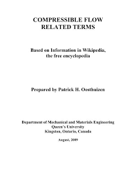 Compressible Flow Related Terms