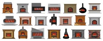 Fireplace Isolated Cartoon Set Icon