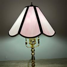 Vintage Pink Glass Table Lamp Brass