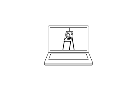 Laptop Icon Cute Paint Coloring Page