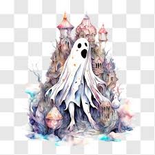 Ghost On Top Of Old Castle Png