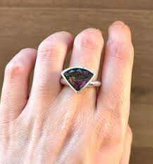 Mystic Topaz Ring Unique Gemstone Ring