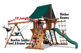 wooden playground and swing set options
