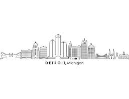 Detroit Michigan Skyline Graphic By