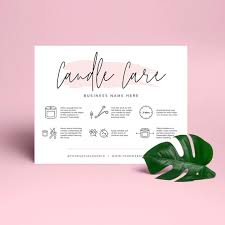 Editable Candle Care Card Printable