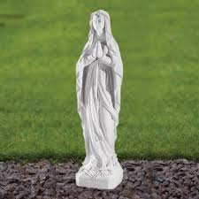 Lourdes 35cm Marble Resin Garden Statue