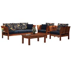 Buy Raiden Wooden Sofa Set Honey Teal
