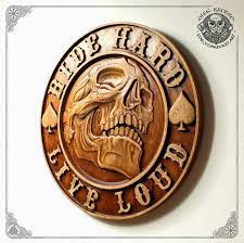 Wood Carving Plaque Harley Davidson