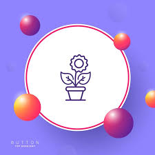 Flower Line Icon Plant Sprout Greenery