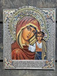 Silver Plate Icon Depicting The Mother