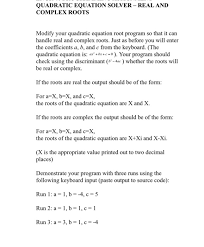 Solved Quadratic Equation Solver Real