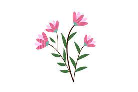 Spring Pink Flowers Flat Icon Graphic