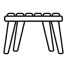Wooden Patio Furniture Icon Outline