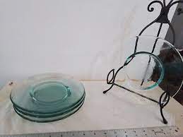 Recycled Glass Clear Green Salad Plates