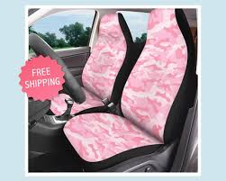 Pink Camo Front Car Seat Cover Set Of 2