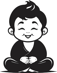 Cute Monk Meditation Cartoon Mascot