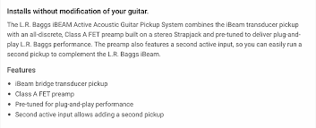 beam active acoustic guitar pick