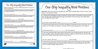 One Step Inequality Word Problems