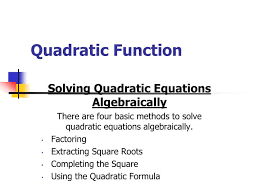 Ppt Quadratic Function Powerpoint