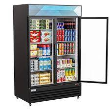 Koolmore 45 In W 35 Cu Ft Commercial Upright Display Refrigerator With 2 Swing Glass Door Beverage Cooler In Black