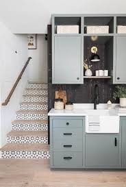 Basement Laundry Room With Green