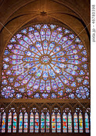 Notre Dame Interior With Stained Glass