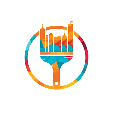 City Paint Brush Vector Logo Design