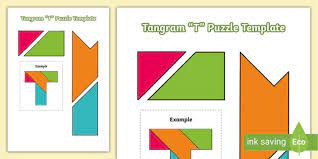 Tangram Letter T Puzzle Template Eylf