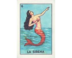 Loteria La Sirena Art Print Vintage