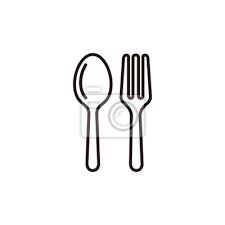 Spoon And Fork Icon Symbol Wall