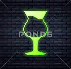 Glowing Neon Glass Of Beer Icon