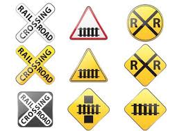 Railroad Sign Vector Art Icons And