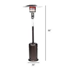 Wildaven 47 000 Btu Outdoor Patio Propane Heater With Portable Wheels Standing Gas Outside Heater Stainless Steel Burner Smocha Wel Ra 063002