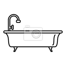 Bathtub Icon Outline Bathtub Vector