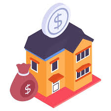 Home Loan Or Mortgage Isometric Concept