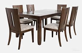Jofran Urban Icon Contemporary 66 Seven Piece Dining Set With Upholstered Chairs Merlot