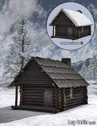 log cabin by am daz 3d