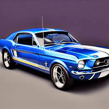 1967 Ford Mustang Blue Metallic Pop Art