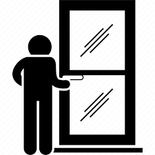 Door Glass Man Open Opening Person