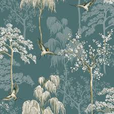 Japanese Garden Wallpaper Teal World Of