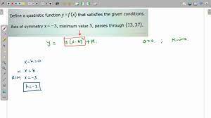 Solved Define A Quadratic Function Y