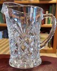 Vintage Small Cut Glass Pitcher W