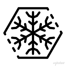 Hexagon Icon Outline Snowflake