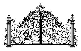 Sketch Of Forged Metal Gates Artistic