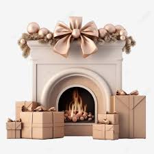 3d Gifbox And Fireplace Background 3d