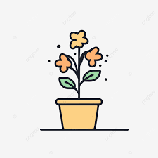 Icon Of A Flower Pot With Plants Vector