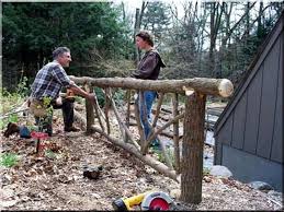 Wooden Fence Made From Branches